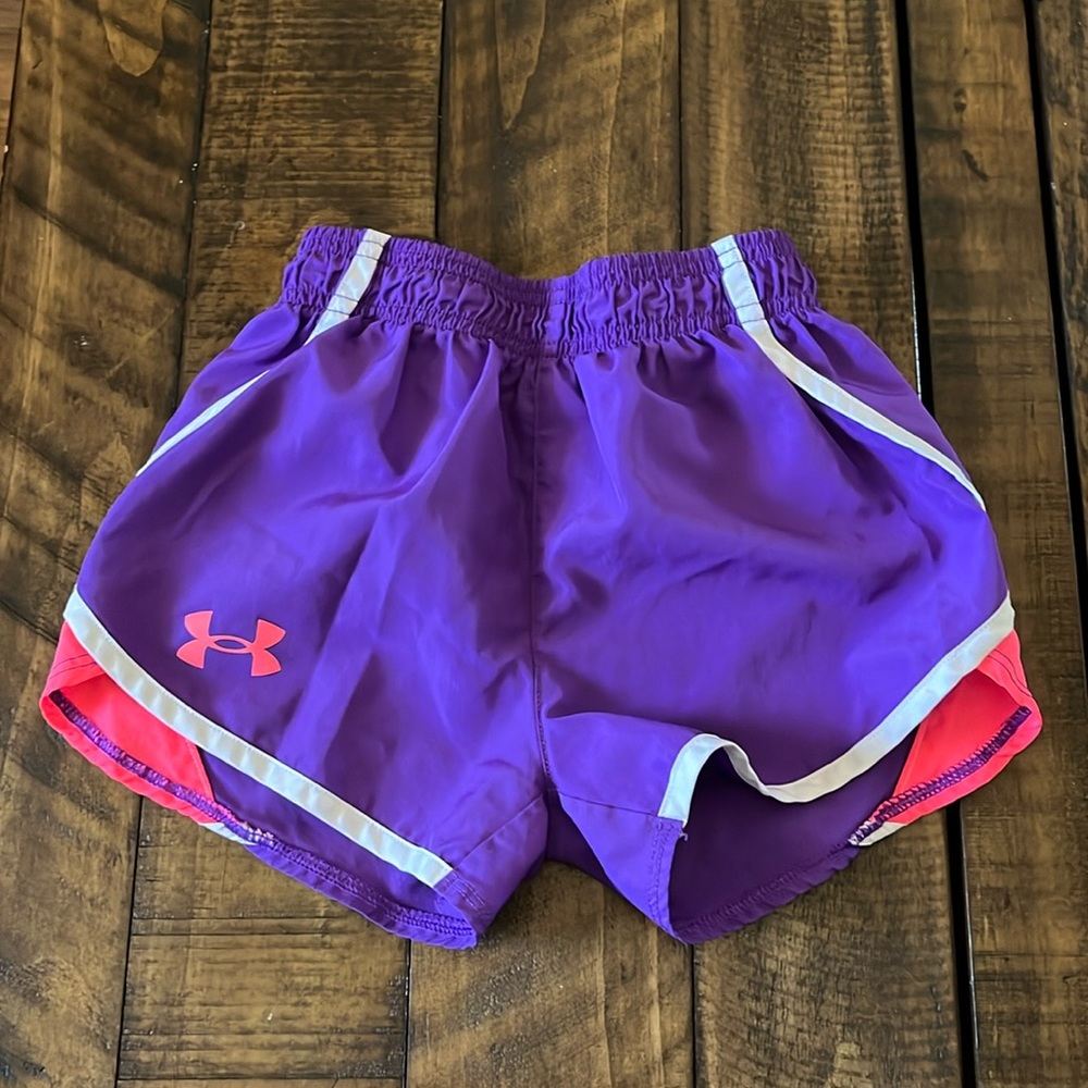 Girls purple underarmour shorts
